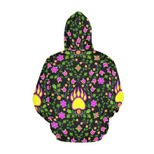 Load image into Gallery viewer, Floral Bearpaw Pink and Yellow All Over Print Hoodie for Women (USA Size) (Model H13) All Over Print Hoodie for Women (H13) e-joyer 
