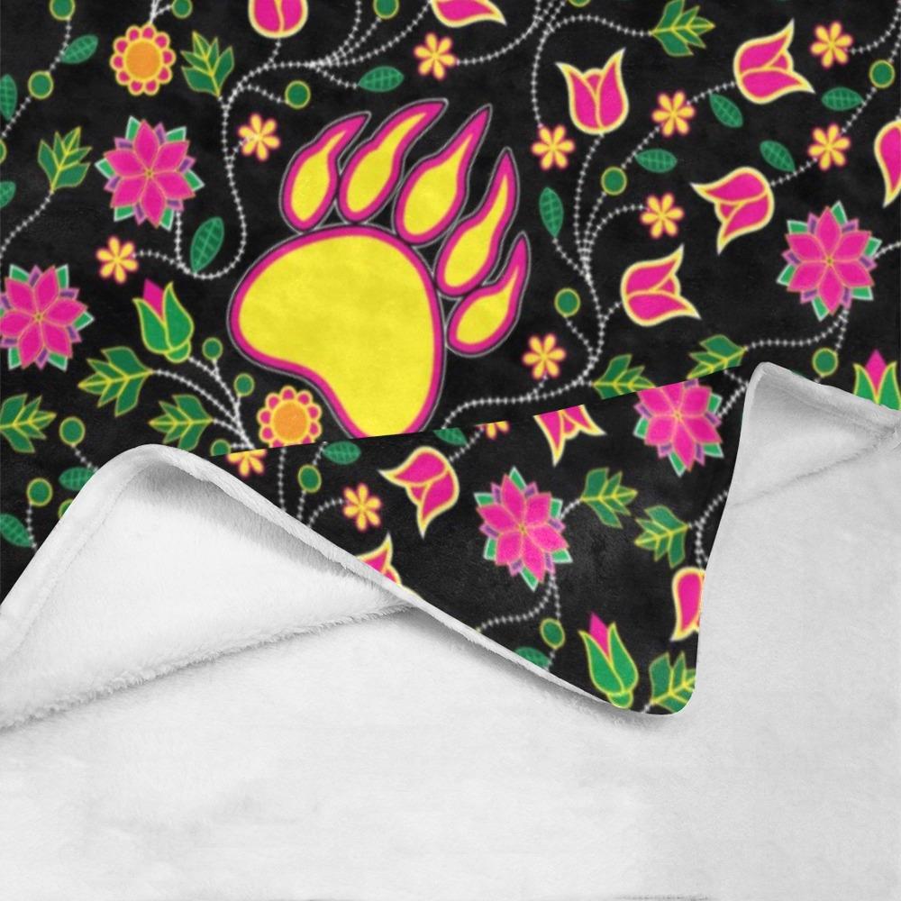 Floral Bearpaw Pink and Yellow Ultra-Soft Micro Fleece Blanket 40"x50" blanket e-joyer