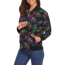 Load image into Gallery viewer, Floral Buffalo All Over Print Bomber Jacket for Women (Model H19) All Over Print Bomber Jacket for Women (H19) e-joyer 
