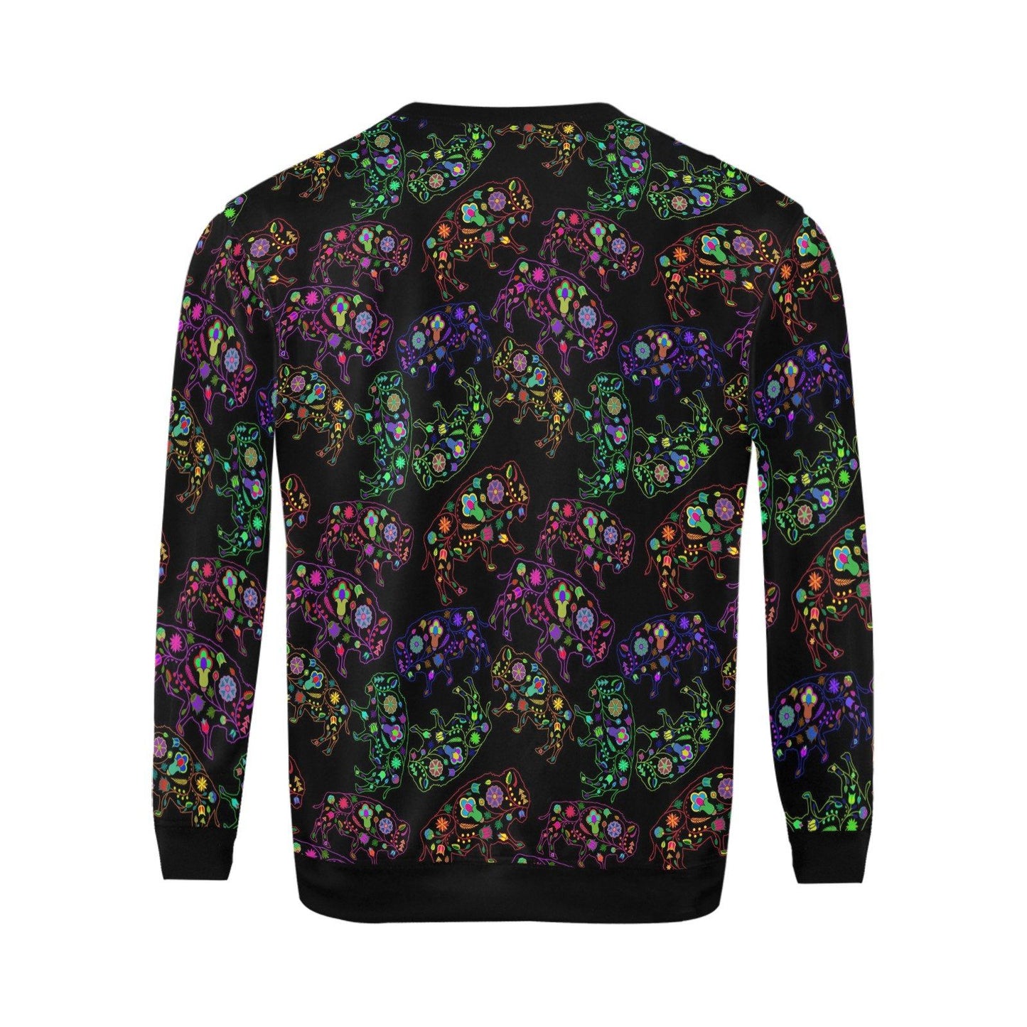Floral Buffalo All Over Print Crewneck Sweatshirt for Men (Model H18) shirt e-joyer