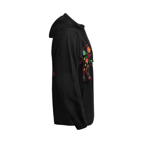 Floral Buffalo All Over Print Full Zip Hoodie for Men (Model H14) All Over Print Full Zip Hoodie for Men (H14) e-joyer