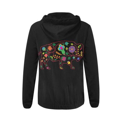 Floral Buffalo All Over Print Full Zip Hoodie for Women (Model H14) All Over Print Full Zip Hoodie for Women (H14) e-joyer