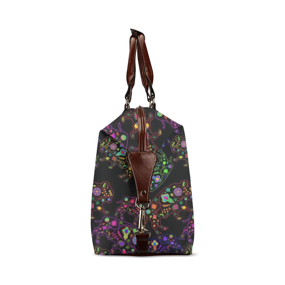 Floral Buffalo Classic Travel Bag (Model 1643) Remake Classic Travel Bags (1643) e-joyer