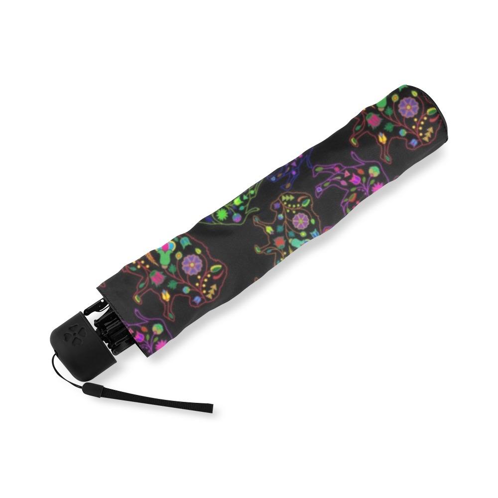 Floral Buffalo Foldable Umbrella (Model U01) Foldable Umbrella e-joyer