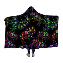 Load image into Gallery viewer, Floral Buffalo Hooded Blanket 49 Dzine 
