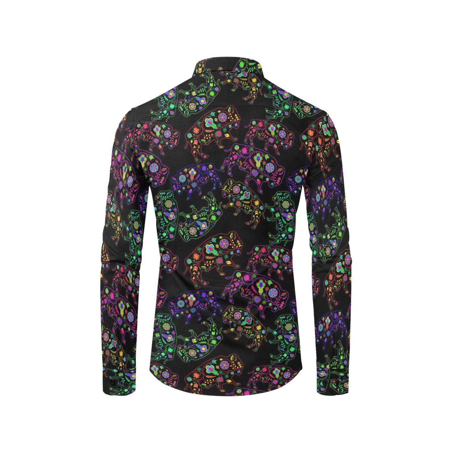 Floral Buffalo Men's All Over Print Casual Dress Shirt (Model T61) Men's Dress Shirt (T61) e-joyer