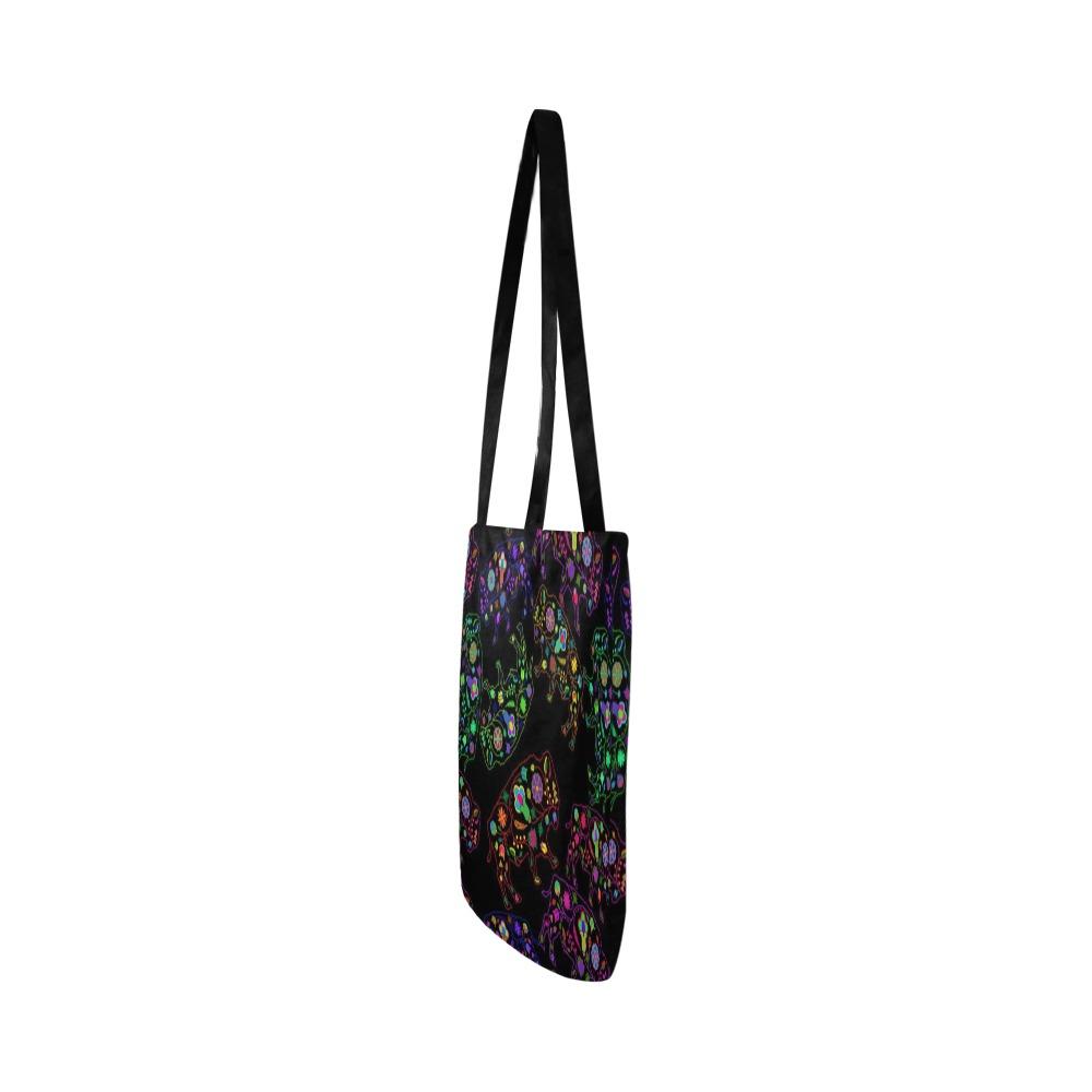 Floral Buffalo Reusable Shopping Bag Model 1660 (Two sides) Shopping Tote Bag (1660) e-joyer