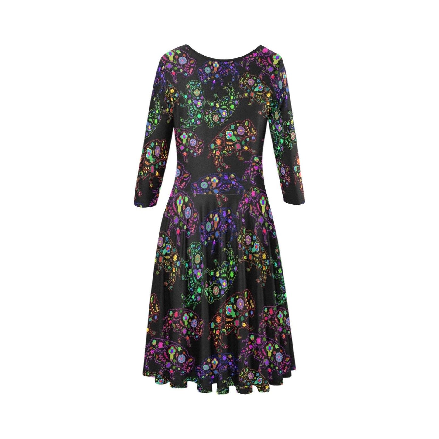 Floral Buffalo Tethys Half-Sleeve Skater Dress(Model D20) Tethys Half-Sleeve Skater Dress (D20) e-joyer