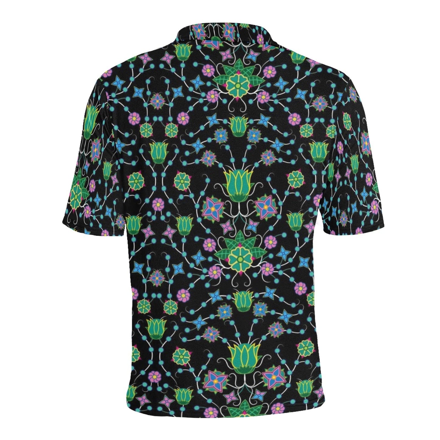 Floral Damask Garden Men's All Over Print Polo Shirt (Model T55) Men's Polo Shirt (Model T55) e-joyer