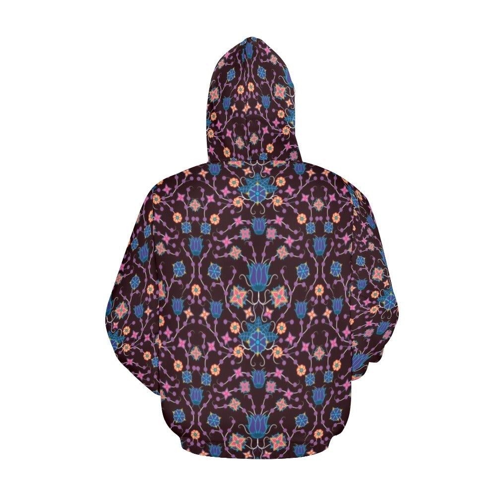 Floral Damask Purple All Over Print Hoodie for Men (USA Size) (Model H13) All Over Print Hoodie for Men (H13) e-joyer