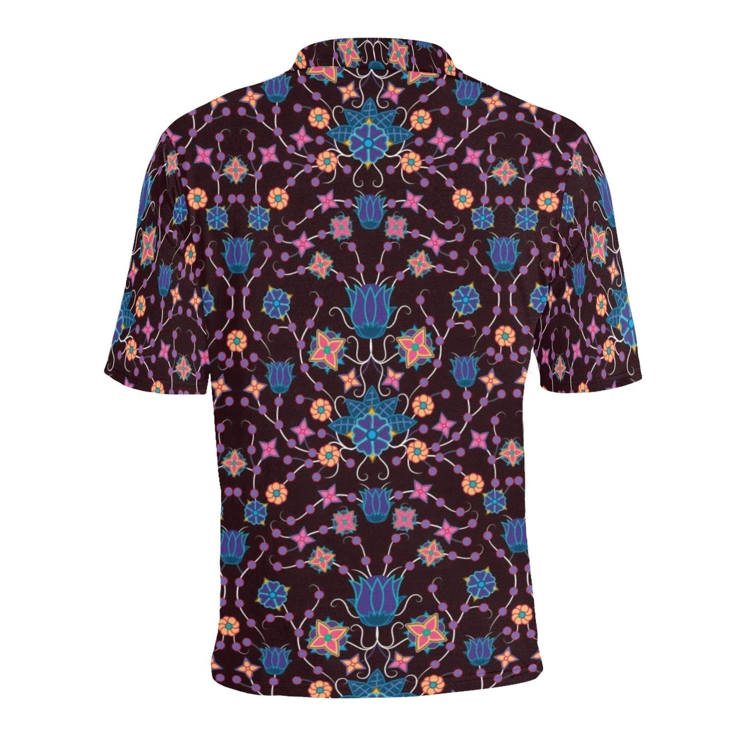 Floral Damask Purple Men's All Over Print Polo Shirt (Model T55) Men's Polo Shirt (Model T55) e-joyer