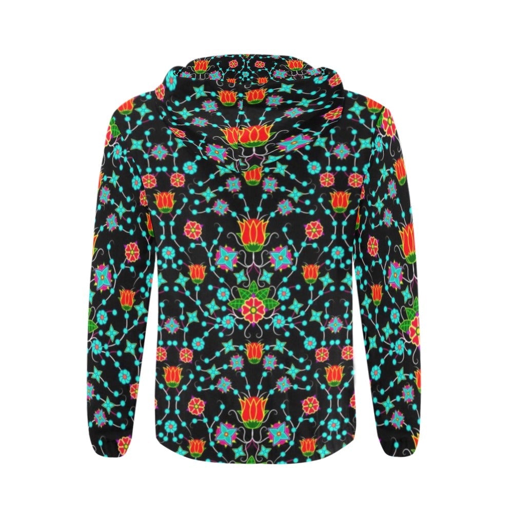 Floral Damask Upgrade All Over Print Full Zip Hoodie for Men (Model H14) hoodie e-joyer