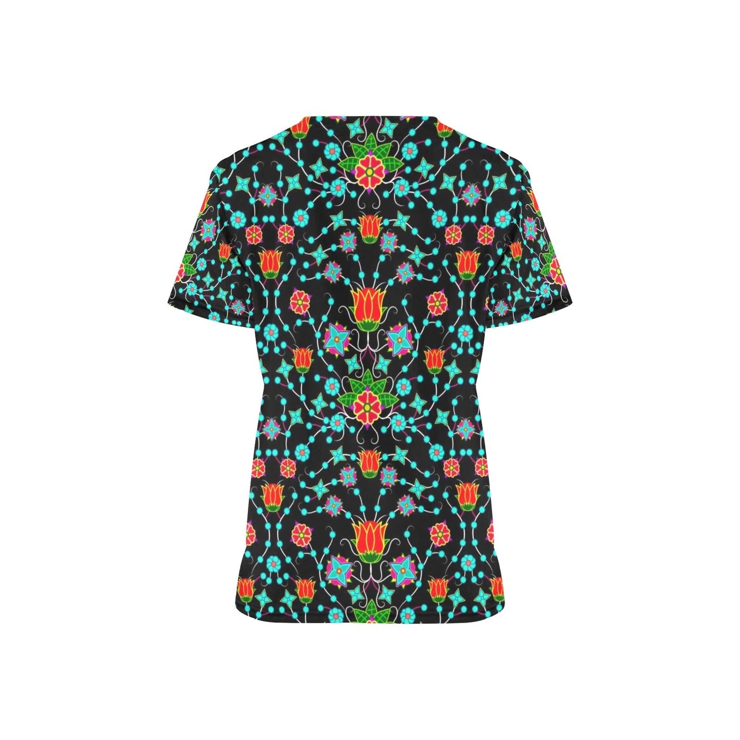 Floral Damask Upgrade All Over Print Scrub Top Scrub Top e-joyer