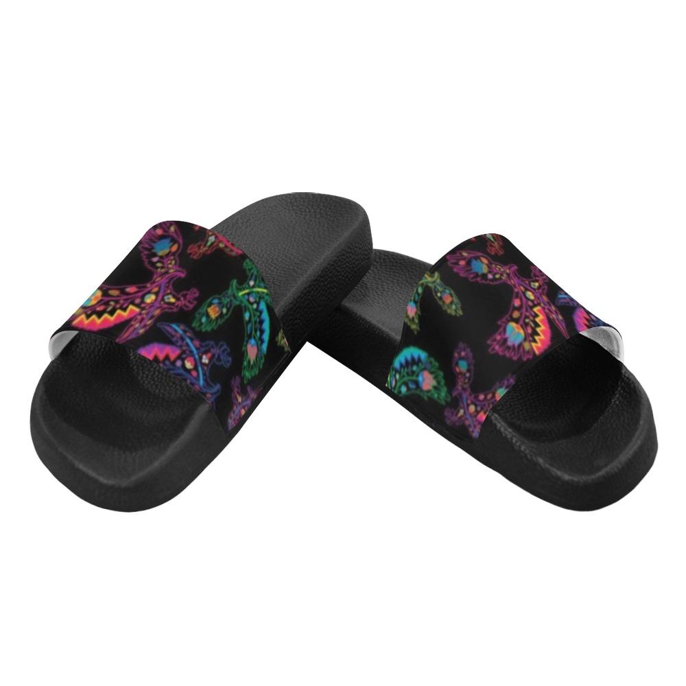Floral Eagle Men's Slide Sandals (Model 057) Men's Slide Sandals (057) e-joyer