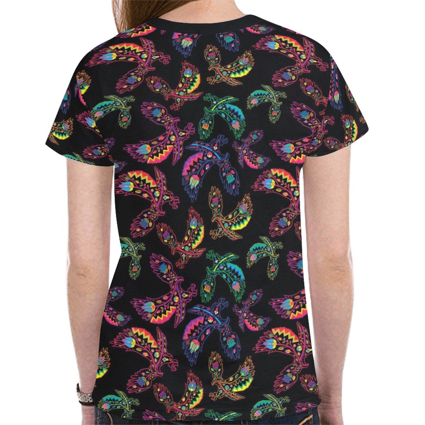 Floral Eagle New All Over Print T-shirt for Women (Model T45) tshirt e-joyer