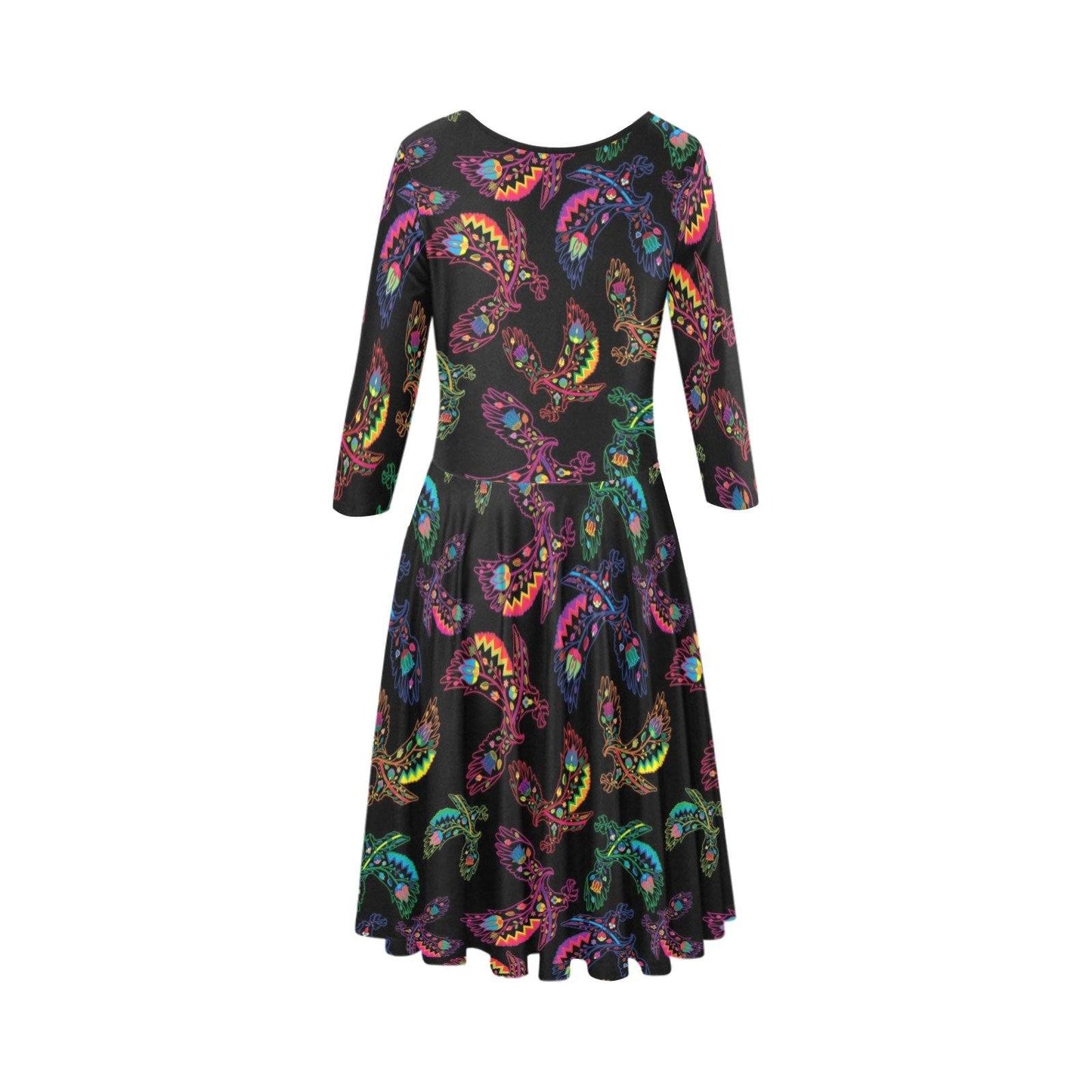 Floral Eagle Tethys Half-Sleeve Skater Dress(Model D20) Tethys Half-Sleeve Skater Dress (D20) e-joyer