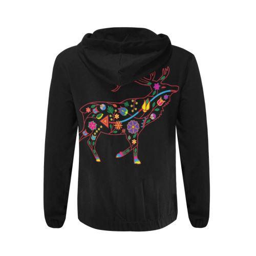 Floral Elk All Over Print Full Zip Hoodie for Men (Model H14) All Over Print Full Zip Hoodie for Men (H14) e-joyer