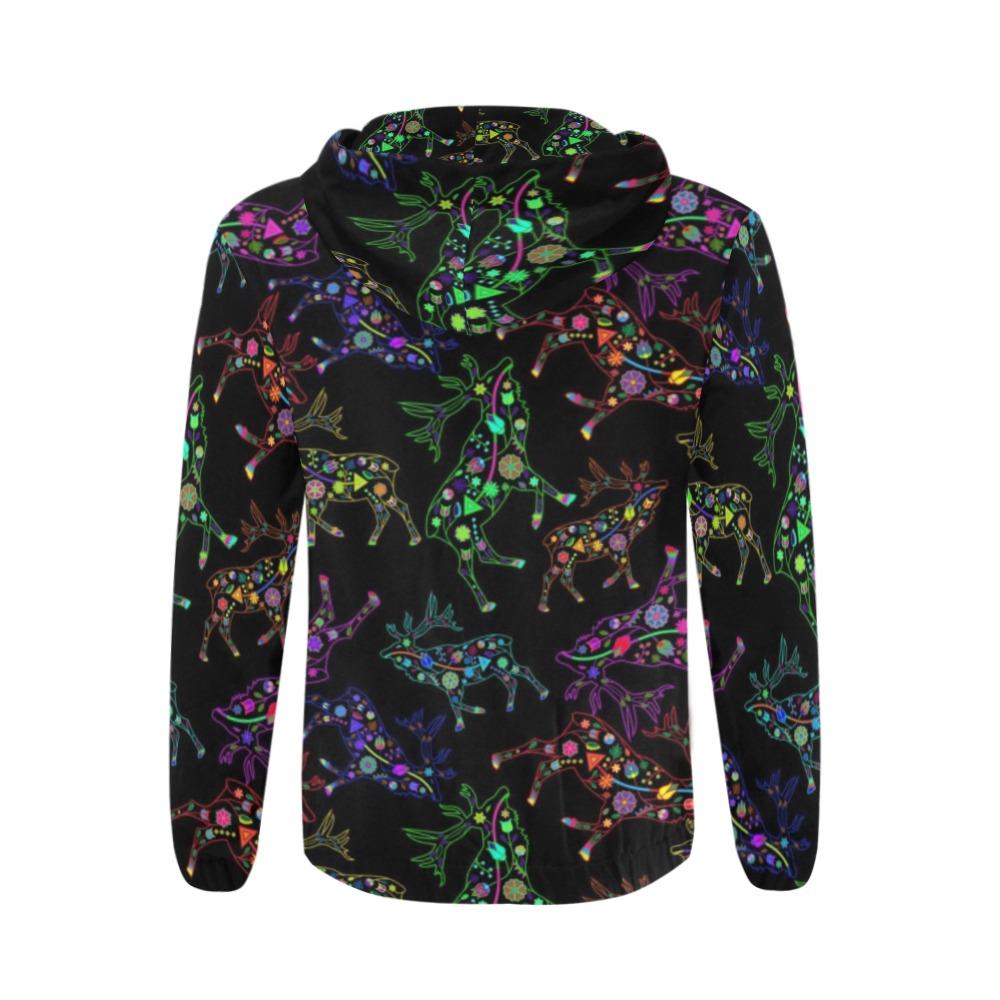 Floral Elk All Over Print Full Zip Hoodie for Men (Model H14) All Over Print Full Zip Hoodie for Men (H14) e-joyer