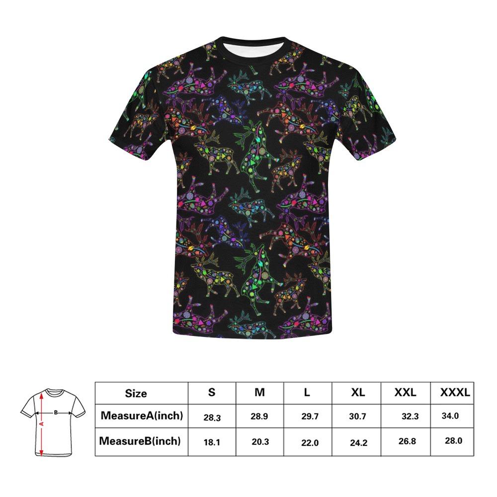 Floral Elk All Over Print T-Shirt for Men (USA Size) (Model T40) All Over Print T-Shirt for Men (T40) e-joyer