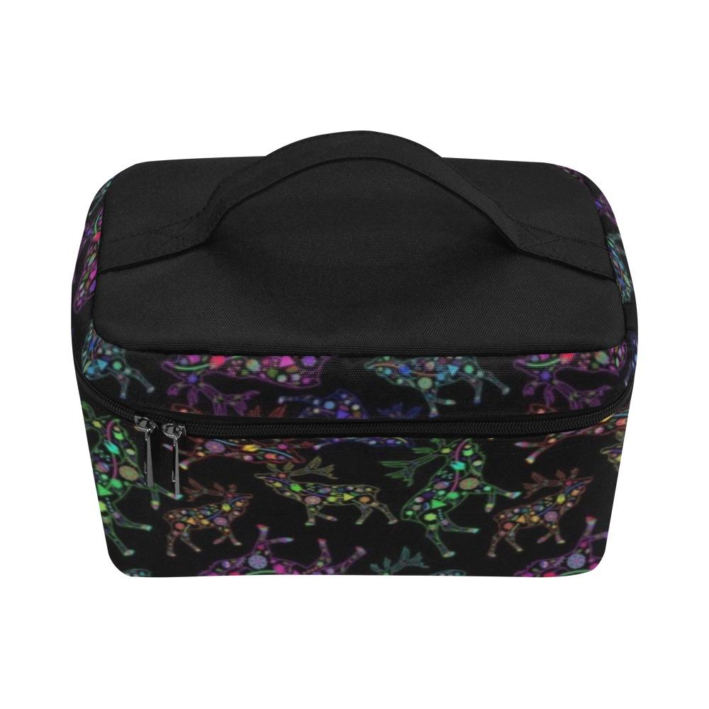 Floral Elk Cosmetic Bag/Large (Model 1658) Cosmetic Bag e-joyer