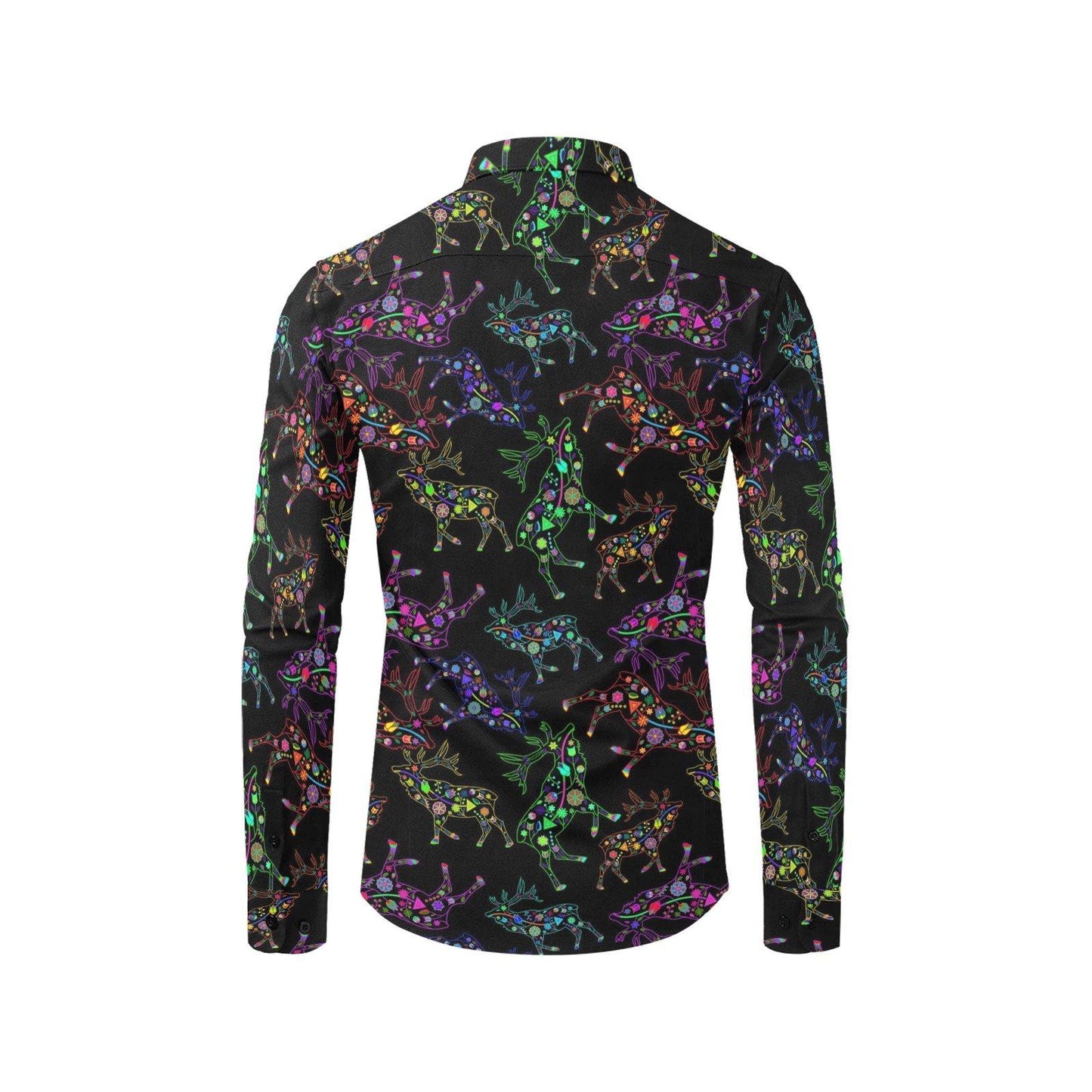 Floral Elk Men's All Over Print Casual Dress Shirt (Model T61) Men's Dress Shirt (T61) e-joyer