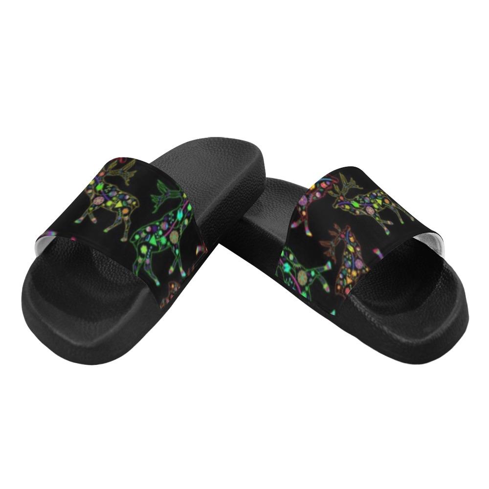 Floral Elk Men's Slide Sandals (Model 057) Men's Slide Sandals (057) e-joyer