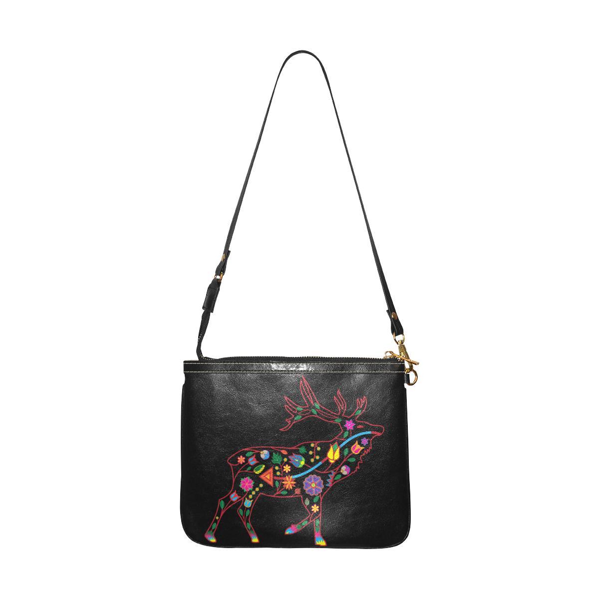 Floral Elk Small Shoulder Bag (Model 1710) Small Shoulder Bag (1710) e-joyer