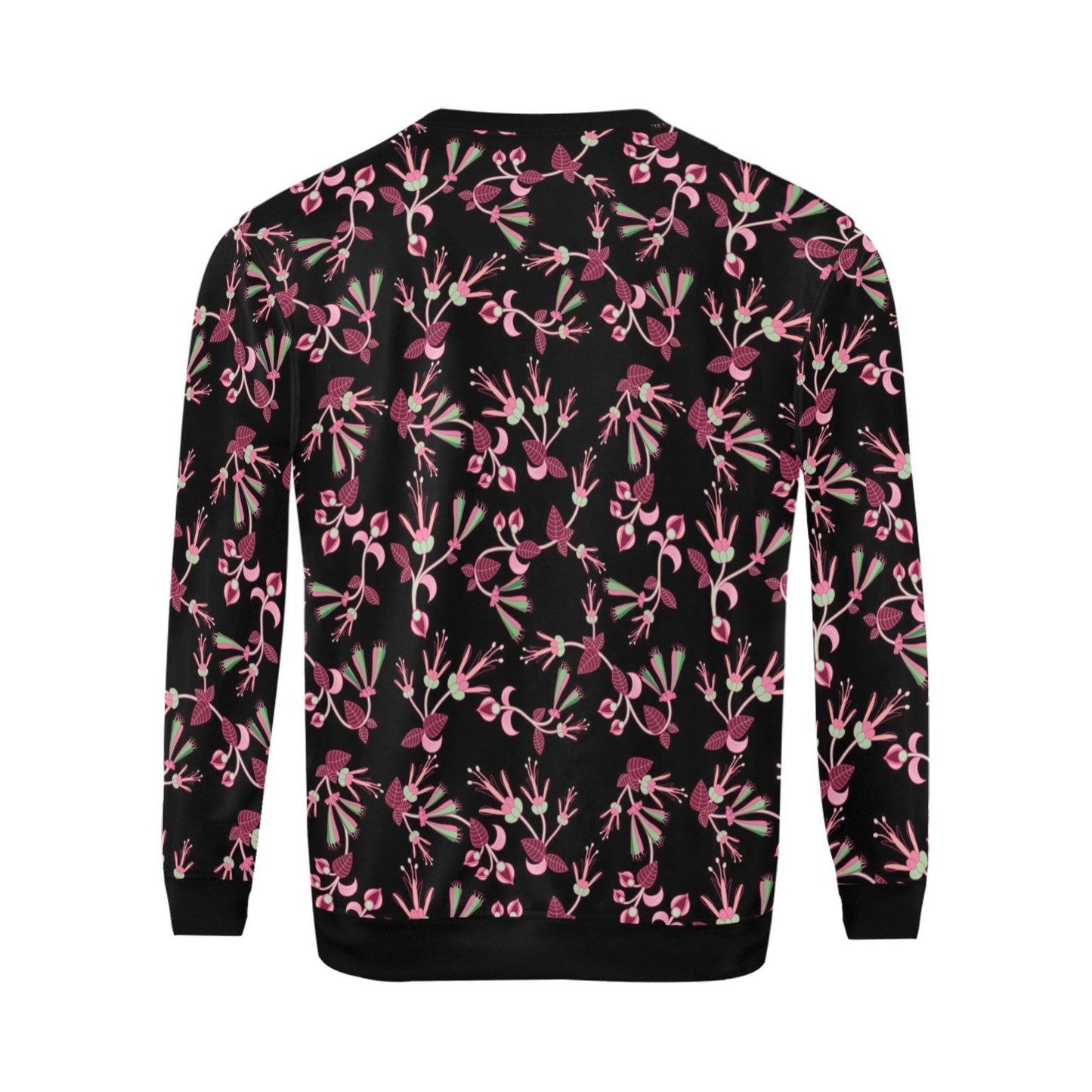 Floral Green Black All Over Print Crewneck Sweatshirt for Men (Model H18) shirt e-joyer
