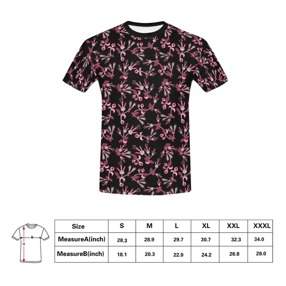 Floral Green Black All Over Print T-Shirt for Men (USA Size) (Model T40) All Over Print T-Shirt for Men (T40) e-joyer