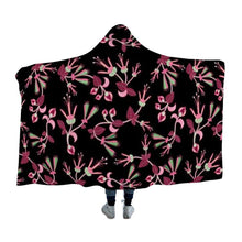 Load image into Gallery viewer, Floral Green Black Hooded Blanket blanket 49 Dzine 
