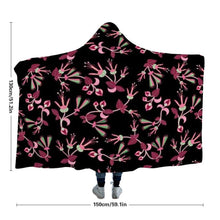 Load image into Gallery viewer, Floral Green Black Hooded Blanket blanket 49 Dzine 
