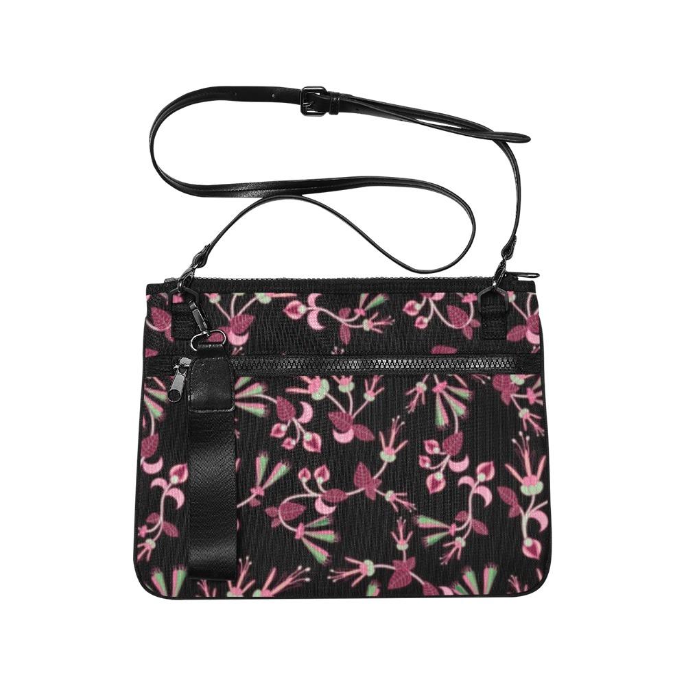 Floral Green Black Slim Clutch Bag (Model 1668) Slim Clutch Bags (1668) e-joyer