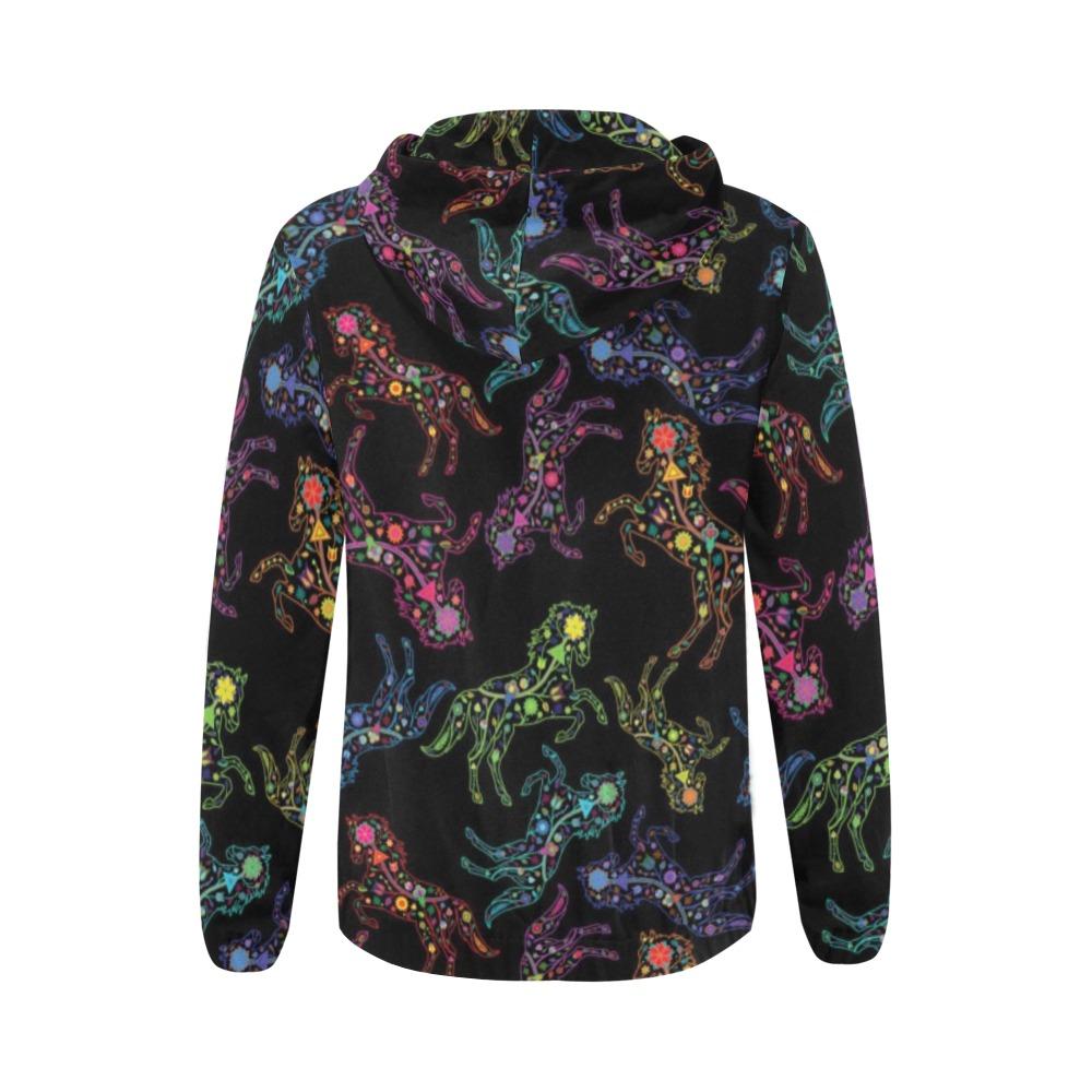 Floral Horse All Over Print Full Zip Hoodie for Women (Model H14) All Over Print Full Zip Hoodie for Women (H14) e-joyer