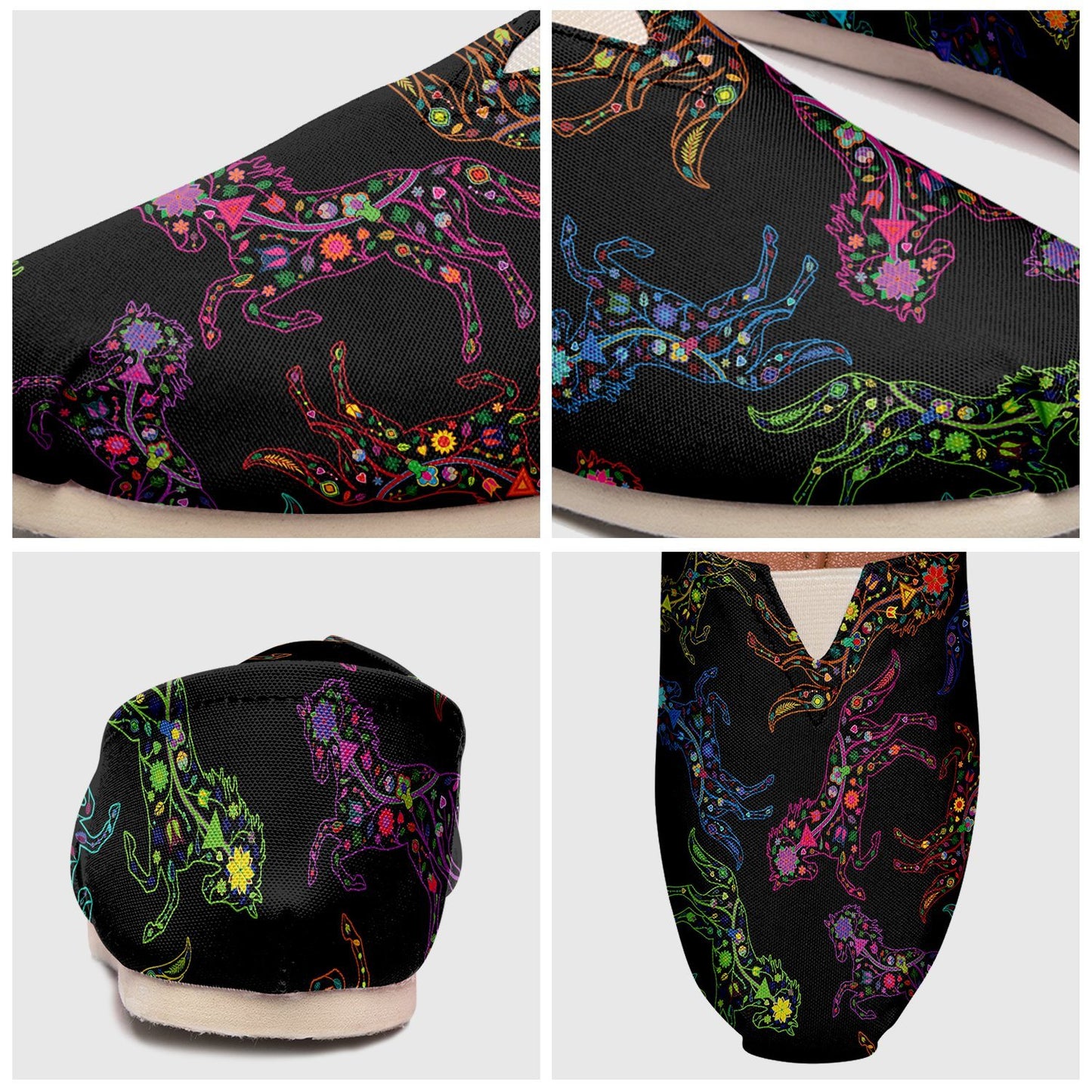 Floral Horse Casual Unisex Slip On Shoe Herman
