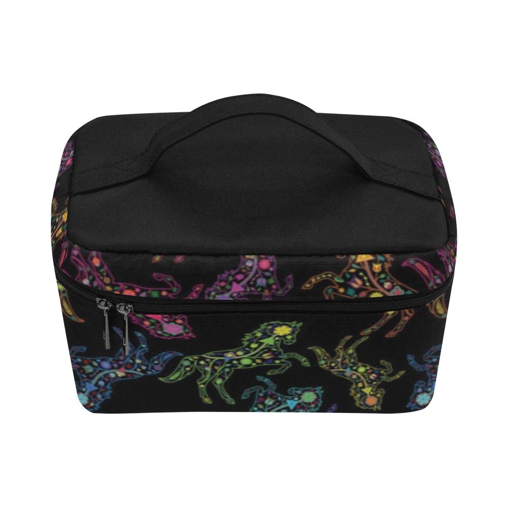 Floral Horse Cosmetic Bag/Large (Model 1658) Cosmetic Bag e-joyer