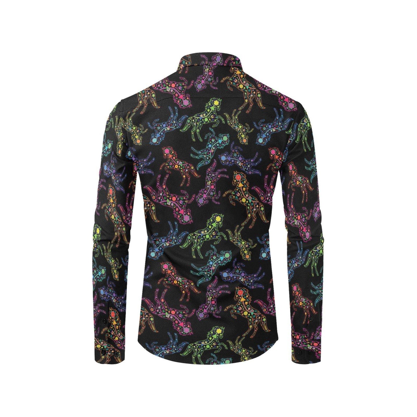 Floral Horse Men's All Over Print Casual Dress Shirt (Model T61) Men's Dress Shirt (T61) e-joyer