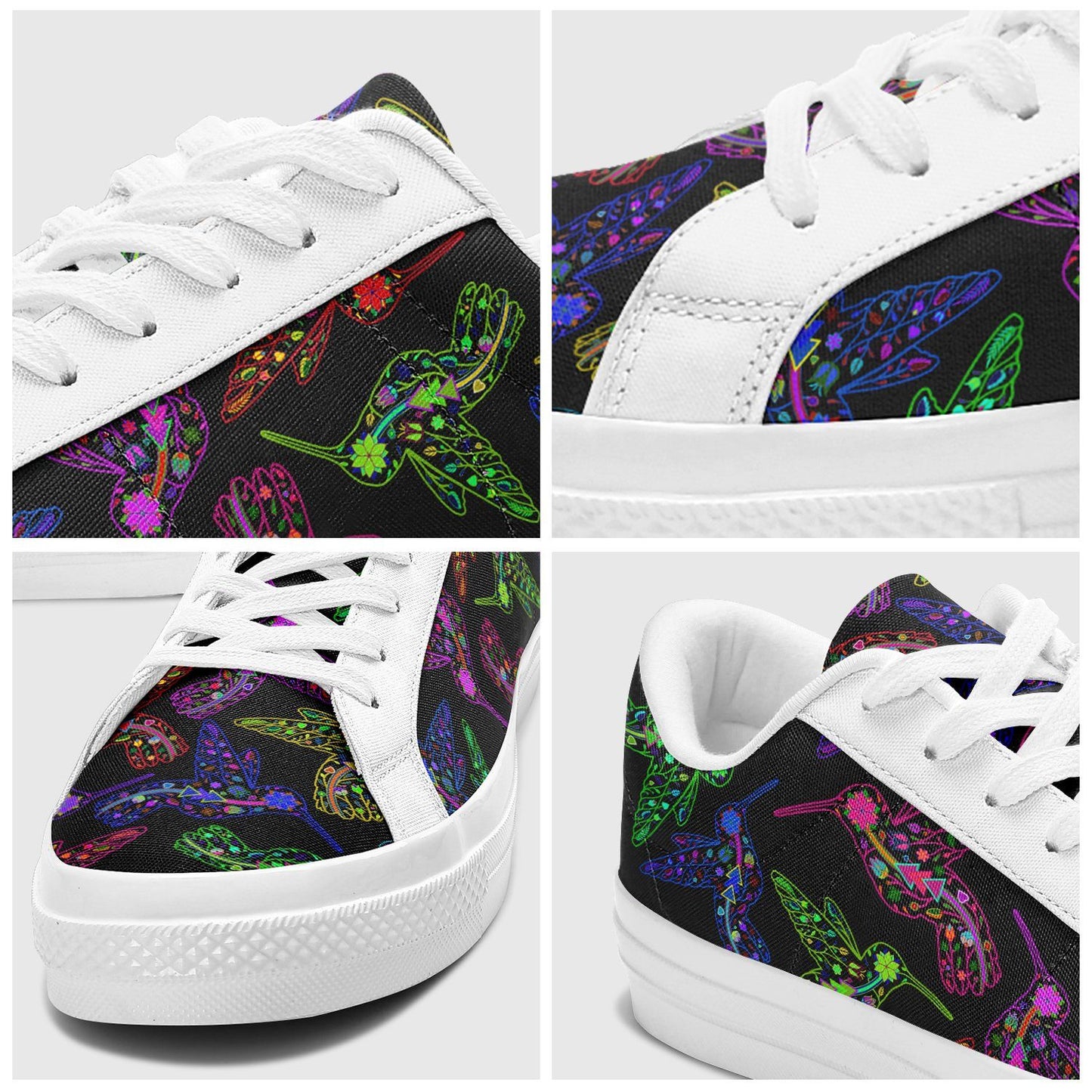 Floral Hummingbird Aapisi Low Top Canvas Shoes White Sole aapisi Herman