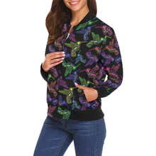Load image into Gallery viewer, Floral Hummingbird All Over Print Bomber Jacket for Women (Model H19) All Over Print Bomber Jacket for Women (H19) e-joyer 
