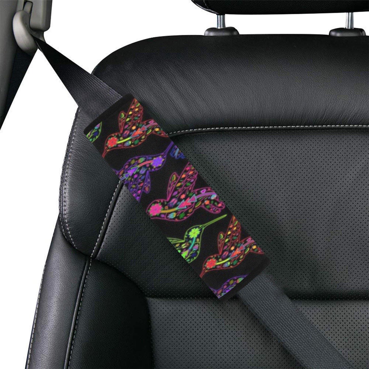 Floral Hummingbird Car Seat Belt Cover 7''x12.6'' (Pack of 2) Car Seat Belt Cover 7x12.6 (Pack of 2) e-joyer