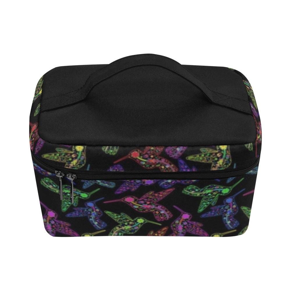 Floral Hummingbird Cosmetic Bag/Large (Model 1658) Cosmetic Bag e-joyer