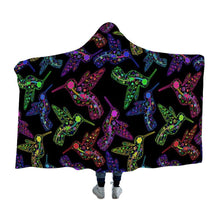 Load image into Gallery viewer, Floral Hummingbird Hooded Blanket blanket 49 Dzine 

