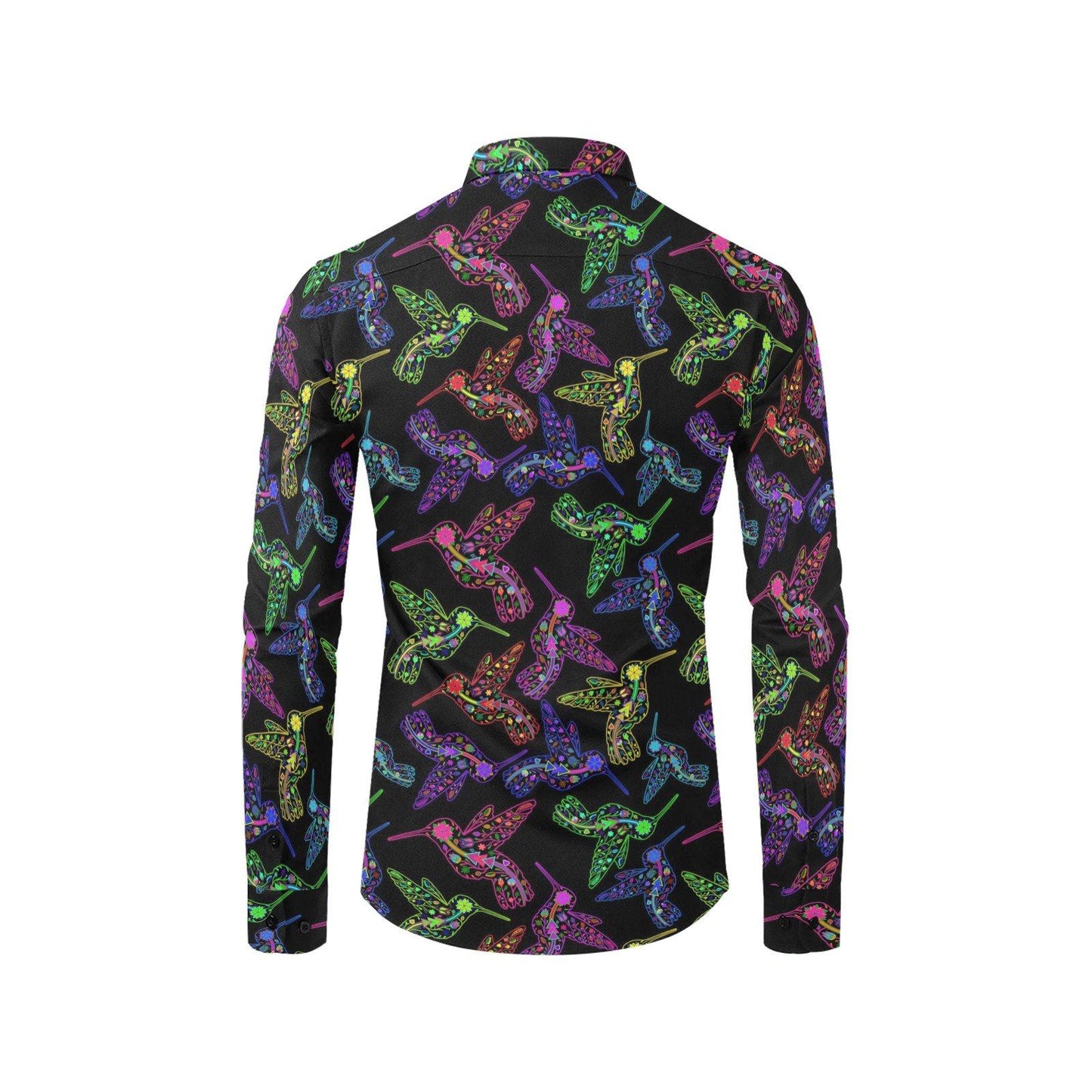 Floral Hummingbird Men's All Over Print Casual Dress Shirt (Model T61) Men's Dress Shirt (T61) e-joyer