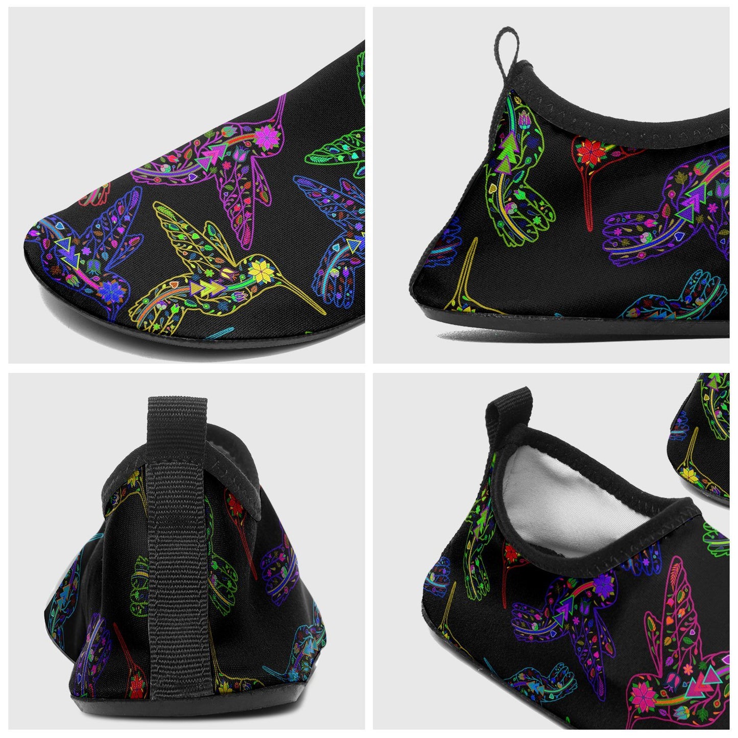 Floral Hummingbird Sockamoccs Slip On Shoes Herman