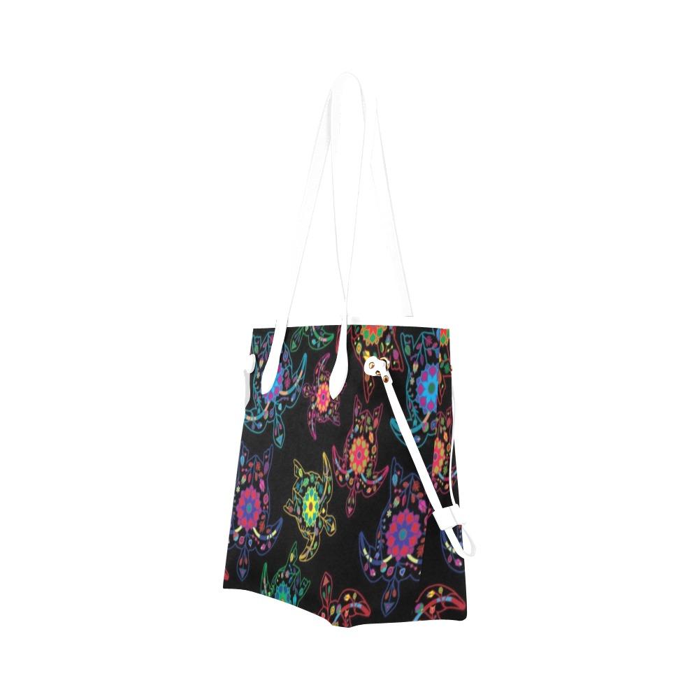 Floral Turtle Clover Canvas Tote Bag (Model 1661) Clover Canvas Tote Bag (1661) e-joyer