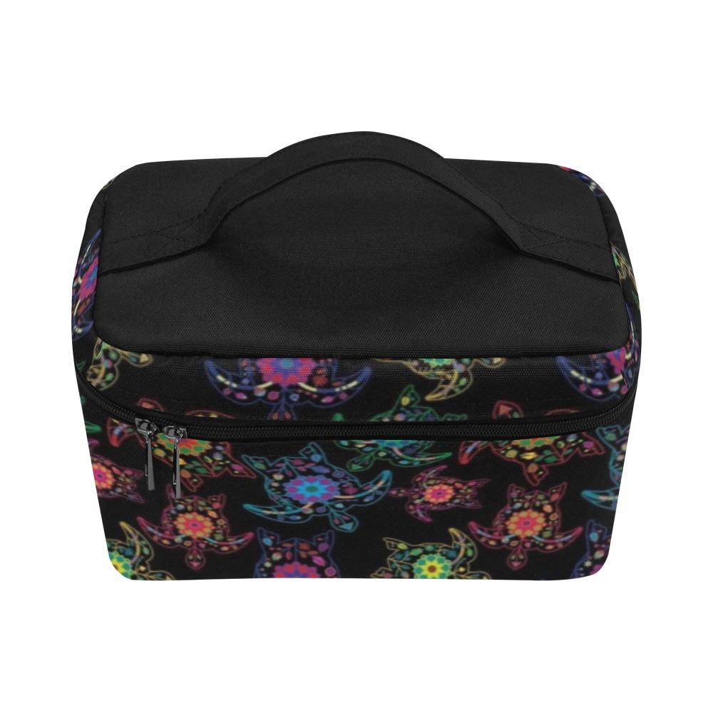 Floral Turtle Cosmetic Bag/Large (Model 1658) Cosmetic Bag e-joyer