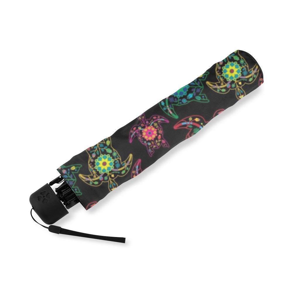 Floral Turtle Foldable Umbrella (Model U01) Foldable Umbrella e-joyer