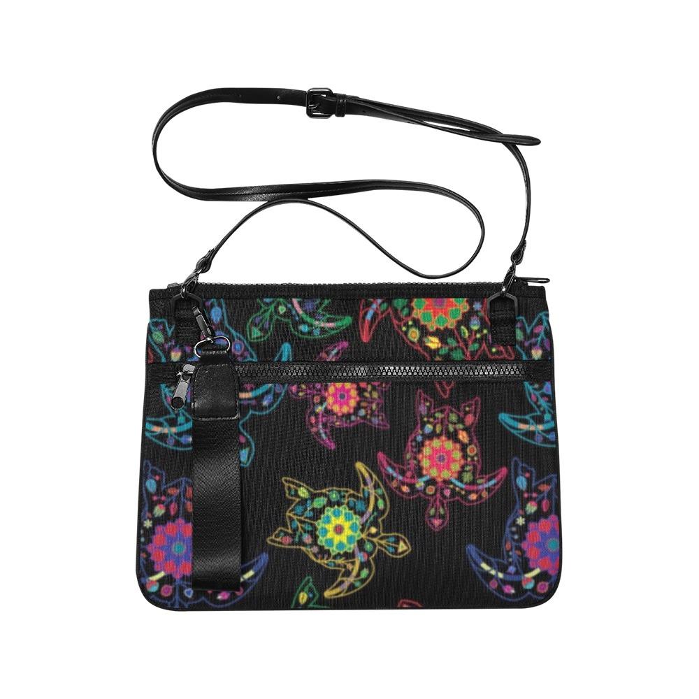 Floral Turtle Slim Clutch Bag (Model 1668) Slim Clutch Bags (1668) e-joyer