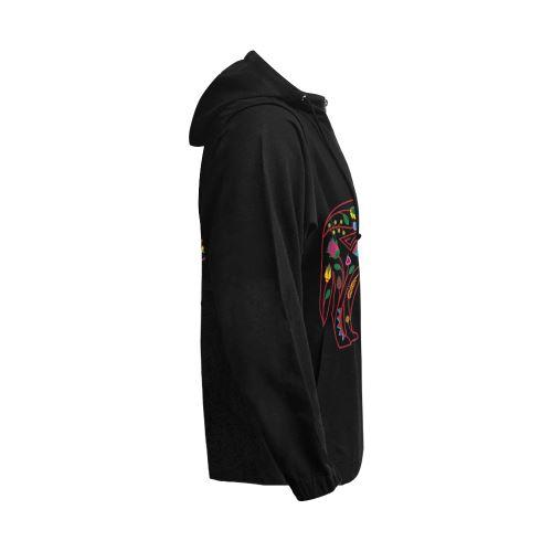 Floral Wolf All Over Print Full Zip Hoodie for Men (Model H14) All Over Print Full Zip Hoodie for Men (H14) e-joyer