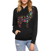 Load image into Gallery viewer, Floral Wolf All Over Print Hoodie for Women (USA Size) (Model H13) All Over Print Hoodie for Women (H13) e-joyer 

