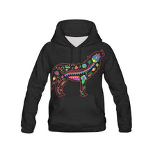 Load image into Gallery viewer, Floral Wolf All Over Print Hoodie for Women (USA Size) (Model H13) All Over Print Hoodie for Women (H13) e-joyer 
